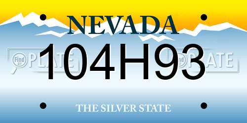 104H93 Nevada License Plate
