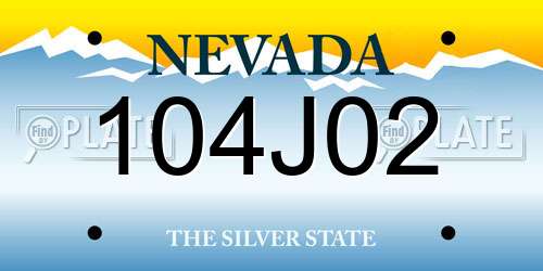 104J02 Nevada License Plate
