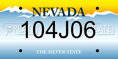 104J06 Nevada License Plate