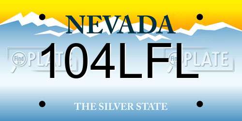 104LFL Nevada License Plate