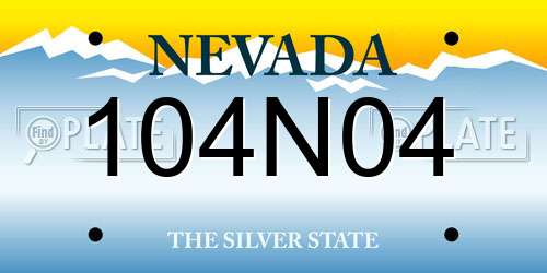 104N04 Nevada License Plate