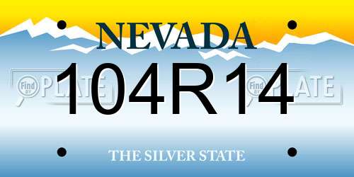 104R14 Nevada License Plate