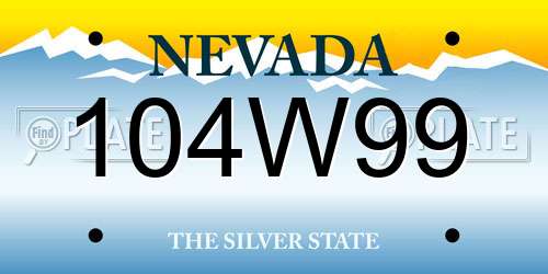 104W99 Nevada License Plate