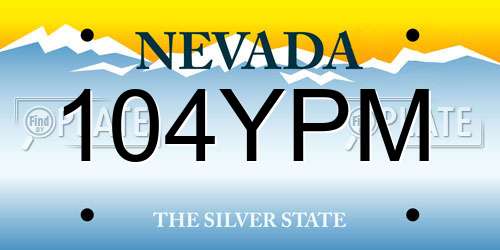 104YPM Nevada License Plate