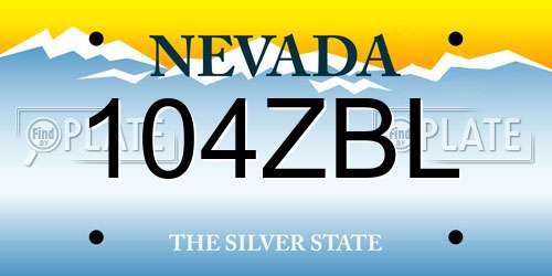 104ZBL Nevada License Plate