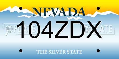 104ZDX Nevada License Plate