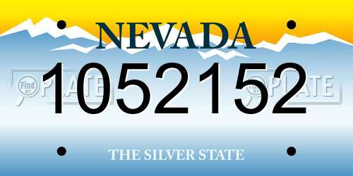 1052152 Nevada License Plate