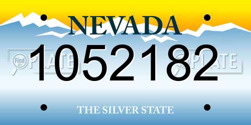 1052182 Nevada License Plate