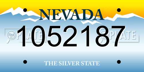 1052187 Nevada License Plate