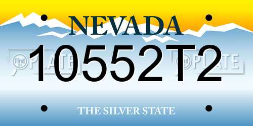 10552T2 Nevada License Plate