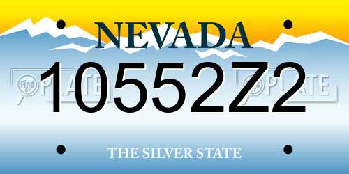 10552Z2 Nevada License Plate