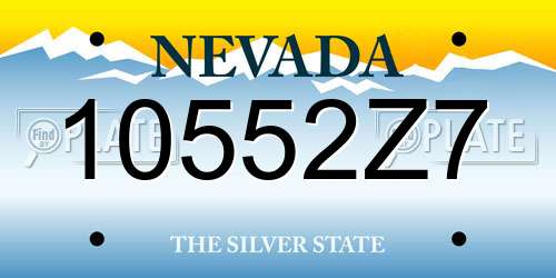 10552Z7 Nevada License Plate