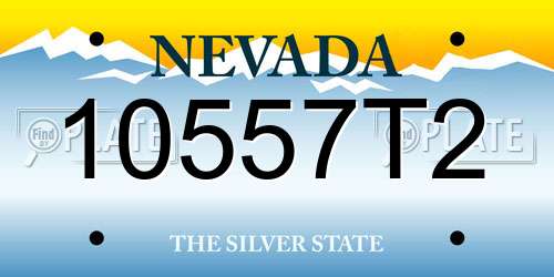 10557T2 Nevada License Plate