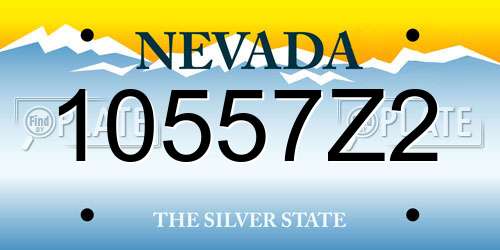 10557Z2 Nevada License Plate