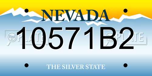 10571B2 Nevada License Plate