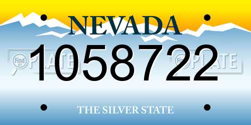 1058722 Nevada License Plate