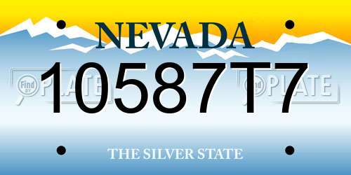 10587T7 Nevada License Plate