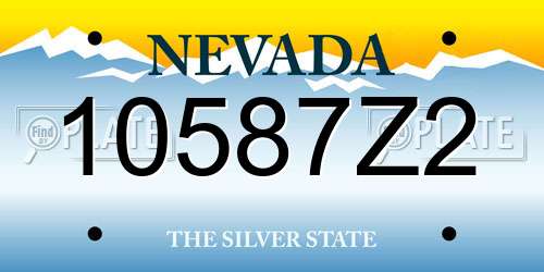 10587Z2 Nevada License Plate