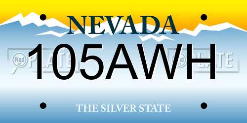 105AWH Nevada License Plate