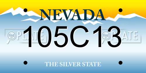 105C13 Nevada License Plate