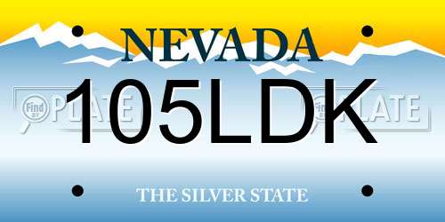 105LDK Nevada License Plate