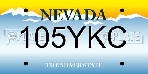 105YKC Nevada License Plate