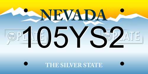 105YS2 Nevada License Plate