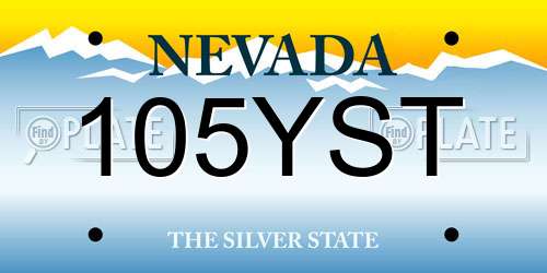 105YST Nevada License Plate