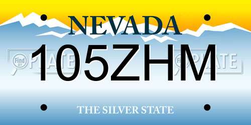 105ZHM Nevada License Plate