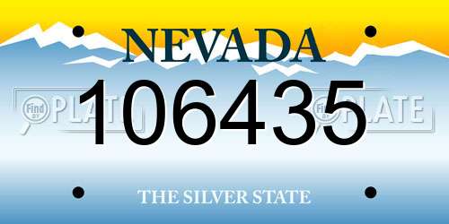 106435 Nevada License Plate