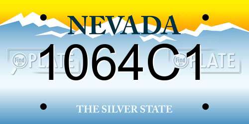 1064C1 Nevada License Plate