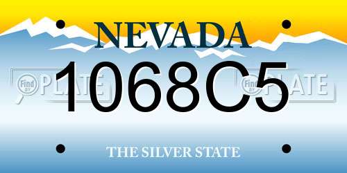 1068C5 Nevada License Plate