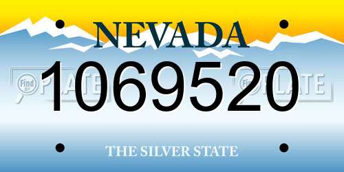 1069520 Nevada License Plate