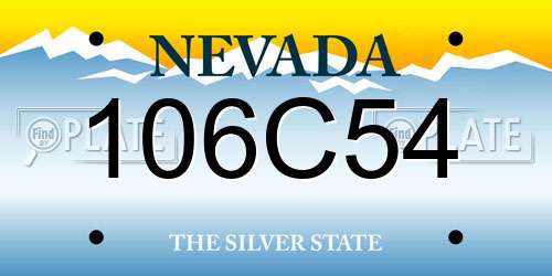 106C54 Nevada License Plate