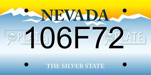106F72 Nevada License Plate