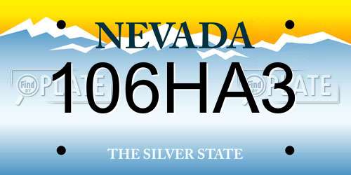 106HA3 Nevada License Plate