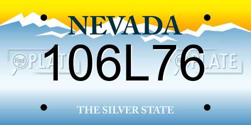 106L76 Nevada License Plate