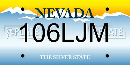 106LJM Nevada License Plate