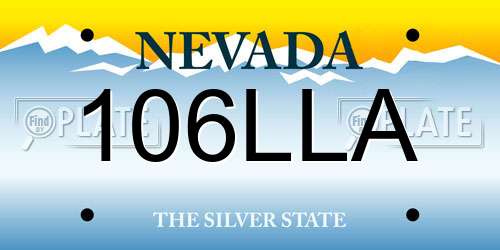 106LLA Nevada License Plate