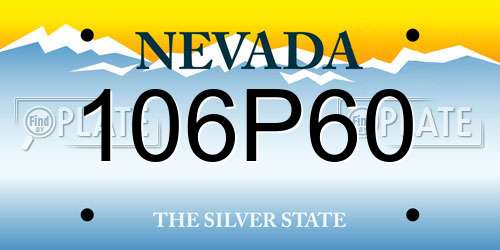 106P60 Nevada License Plate