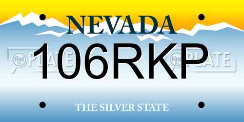 106RKP Nevada License Plate
