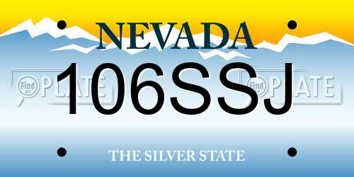 106SSJ Nevada License Plate