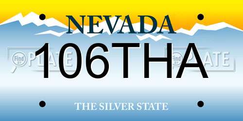 106THA Nevada License Plate