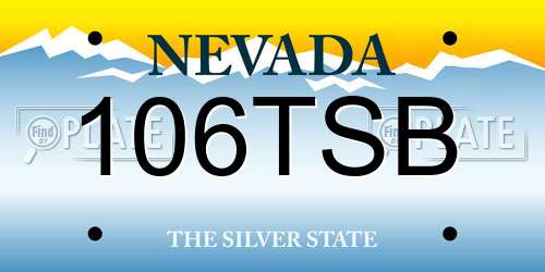 106TSB Nevada License Plate