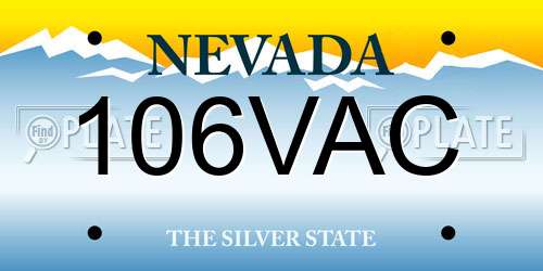 106VAC Nevada License Plate
