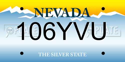 106YVU Nevada License Plate