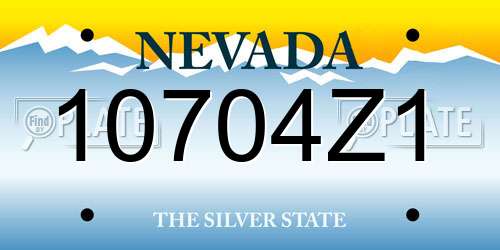 10704Z1 Nevada License Plate