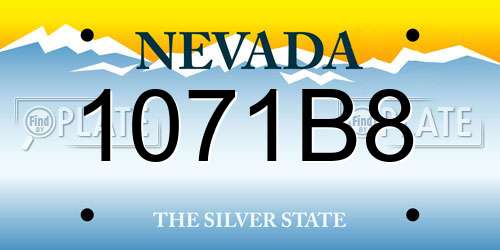 1071B8 Nevada License Plate