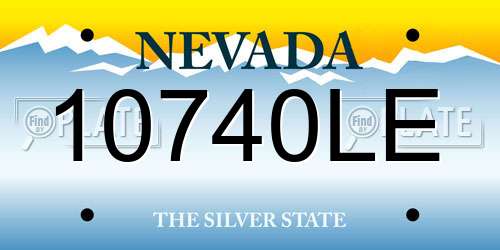 10740LE Nevada License Plate