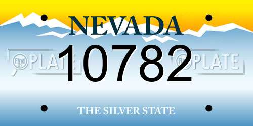 10782 Nevada License Plate